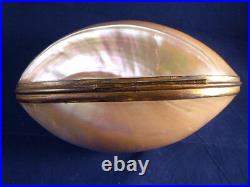 ANTIQUE FRENCH PALAIS ROYAL EGG SHAPED MOTHER OF PEARL SEWING ETUI c1840
