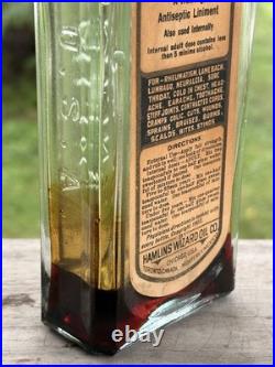 ANTIQUE HAMLIN'S WIZARD OIL PAPER LABEL MEDICINE BOTTLE With CONTENTS CORK 1890s