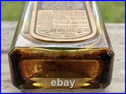 ANTIQUE HAMLIN'S WIZARD OIL PAPER LABEL MEDICINE BOTTLE With CONTENTS CORK 1890s