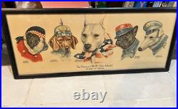 ANTIQUE MILITARY DOGS litho Print Wallace Robinson 1915 WWI Bulldog Dachshund