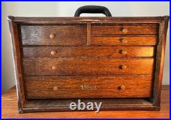 ANTIQUE PILLIOD MACHINIST'S SIX DRAWER OAK TOOL CHEST Swanton, Ohio WOW