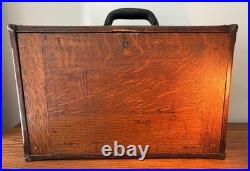 ANTIQUE PILLIOD MACHINIST'S SIX DRAWER OAK TOOL CHEST Swanton, Ohio WOW