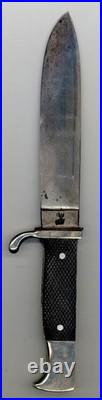 ANTIQUE SCOUT KNIFE/SCABBARD Voos Solingen Germany Fist & Arrows NICE 1
