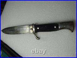ANTIQUE SCOUT KNIFE/SCABBARD Voos Solingen Germany Fist & Arrows NICE 1