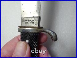 ANTIQUE SCOUT KNIFE/SCABBARD Voos Solingen Germany Fist & Arrows NICE 1