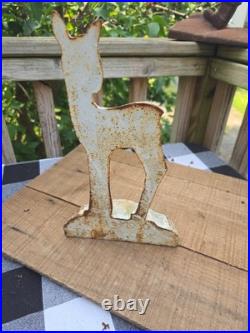 ANTIQUE USA CAST IRON Taylor Cook STATUE Fawn / Deer DOORSTOP #6 in Series 1930