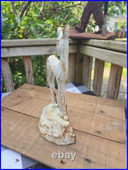 ANTIQUE USA CAST IRON Taylor Cook STATUE Fawn / Deer DOORSTOP #6 in Series 1930