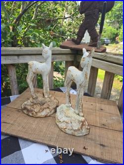 ANTIQUE USA CAST IRON Taylor Cook STATUE Fawn / Deer DOORSTOP #6 in Series 1930