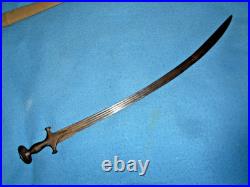 ANTIQUE VINTAGE c1870 ISLAMIC HAND MADE SCIMITAR SWORD With SCABBARD ARABIAN SWORD
