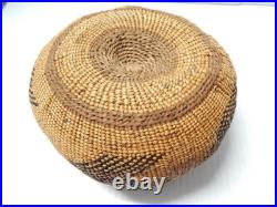 ANTIQUE c. 1890s YUROK (HUPA) CALIFORNIA GIFT BASKET BEAUTIFUL OLD PATINA