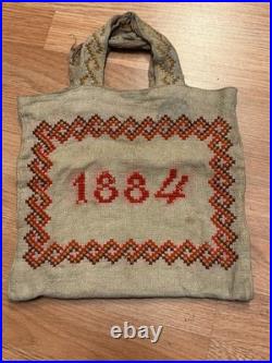 AS IS Antique 1800s Sampler Embroidery Bag