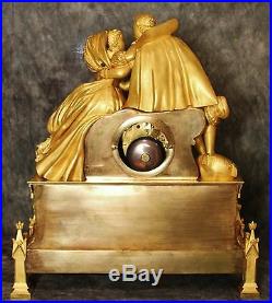ASTONISHING MUSEUM VERY LARGE EMPIRE FRENCH ANTIQUE GILT BRONZE CLOCK HEAVY29Lbs
