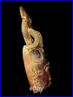 African Art African Baule Mask Authentic Antique Hand Carved -1632