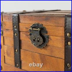 Alexander Wooden Treasure Chests Set of 2, Antique Storage Trunks, Decorati