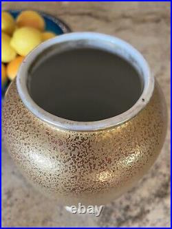 Amazing 12 Antique Gold Encrusted Nipping Porcelain Vase