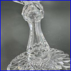 American Brilliant Period Cut Glass Goblet W Hobstar Scallop Cut Foot Heavy Set2