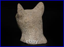 Ancient Egyptian Antiques Bastet Cat Head Statue Rare Granite Sacred Relic