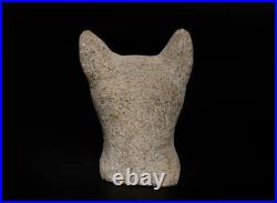 Ancient Egyptian Antiques Bastet Cat Head Statue Rare Granite Sacred Relic