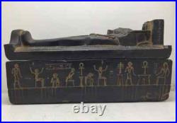 Ancient Egyptian Antiques Goddess Isis Funerary Box With Egyptian Ushabti Inside