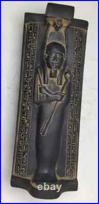Ancient Egyptian Antiques Goddess Isis Funerary Box With Egyptian Ushabti Inside