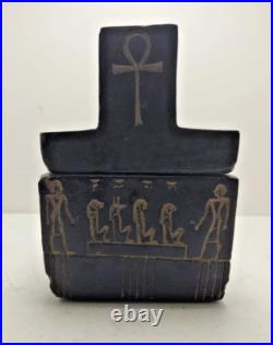 Ancient Egyptian Antiques Goddess Isis Funerary Box With Egyptian Ushabti Inside