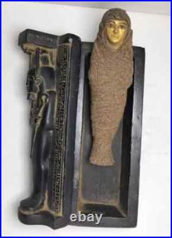 Ancient Egyptian Antiques Goddess Isis Funerary Box With Egyptian Ushabti Inside