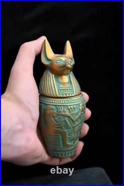 Ancient Egyptian Antiquities Pharaonic 4 Canopic Jars Sons God Horus Egyptian BC