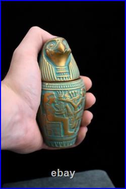 Ancient Egyptian Antiquities Pharaonic 4 Canopic Jars Sons God Horus Egyptian BC