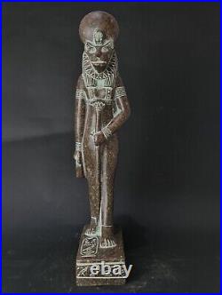 Ancient Egyptian Antiquities Rare statue of goddess Sekhmet with hieroglyphs BC