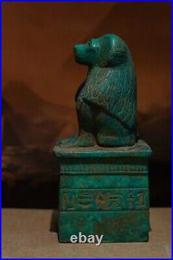 Ancient Egyptian Antiquities Seated Statue of Thoth Depicted in Baboon Egypt BC