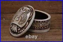Ancient Egyptian Antiquities jewelry Scarab Box with Pharaonic Inscriptions BC