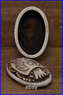 Ancient Egyptian Antiquities jewelry Scarab Box with Pharaonic Inscriptions BC