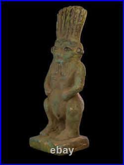 Ancient Egyptian God Bes Statue Rare Pharaonic Stone Protection Deity Artifact