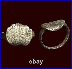 Ancient Norse Viking / Early Medieval Silver Signet Ring Artifact Antiquity wCOA
