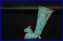 Ancient Parthian Empire Bronze Rhyton in form of a wild Caracal 250 BC 220 AD
