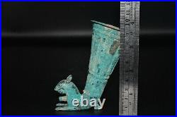 Ancient Parthian Empire Bronze Rhyton in form of a wild Caracal 250 BC 220 AD Ancient Parthian Empire Bronze Rhyton in form of a wild Caracal 250 BC 220 AD