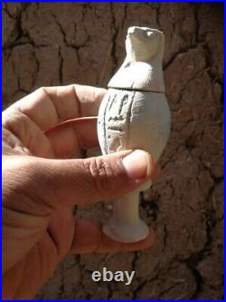 Ancient Pharaohs Antiques 4 Canopic Jars porcelain Of Sons Horus (Egypt BC)
