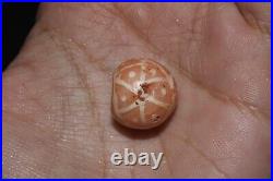 Ancient Round Etched Carnelian Bead in Excellent Condition Over 1500 Years Old