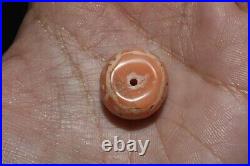 Ancient Round Etched Carnelian Bead in Excellent Condition Over 1500 Years Old