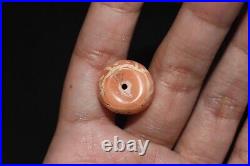 Ancient Round Etched Carnelian Bead in Excellent Condition Over 1500 Years Old