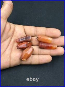 Ancient Tibetan Nepali Himalian old 1000+ years old Agate beads sell by lot 5 pc