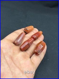 Ancient Tibetan Nepali Himalian old 1000+ years old Agate beads sell by lot 5 pc