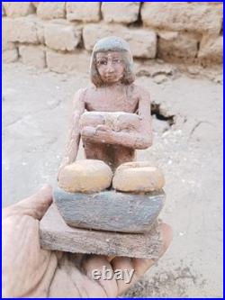 Ancient egyptian antique bakery figurine showing daily life, rare historical