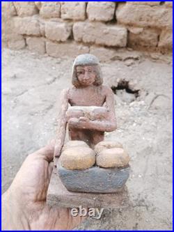 Ancient egyptian antique bakery figurine showing daily life, rare historical