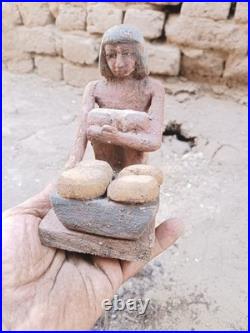 Ancient egyptian antique bakery figurine showing daily life, rare historical