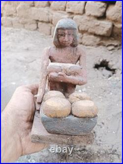 Ancient egyptian antique bakery figurine showing daily life, rare historical