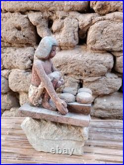 Ancient egyptian antique bakery figurine showing daily life, rare historical