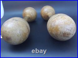 Antique 1.5lb Wooden Dumbbel Set Mt. Hermon School Crosley Hall Student Owned