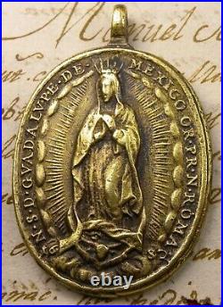 Antique 17th Century DATED 1682 Our Lady of Guadalupe Michael Archangel Medal