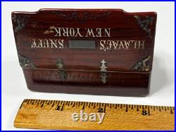 Antique 1800s Hlavac's Snuff Box New York Advertising Rosewood Old
